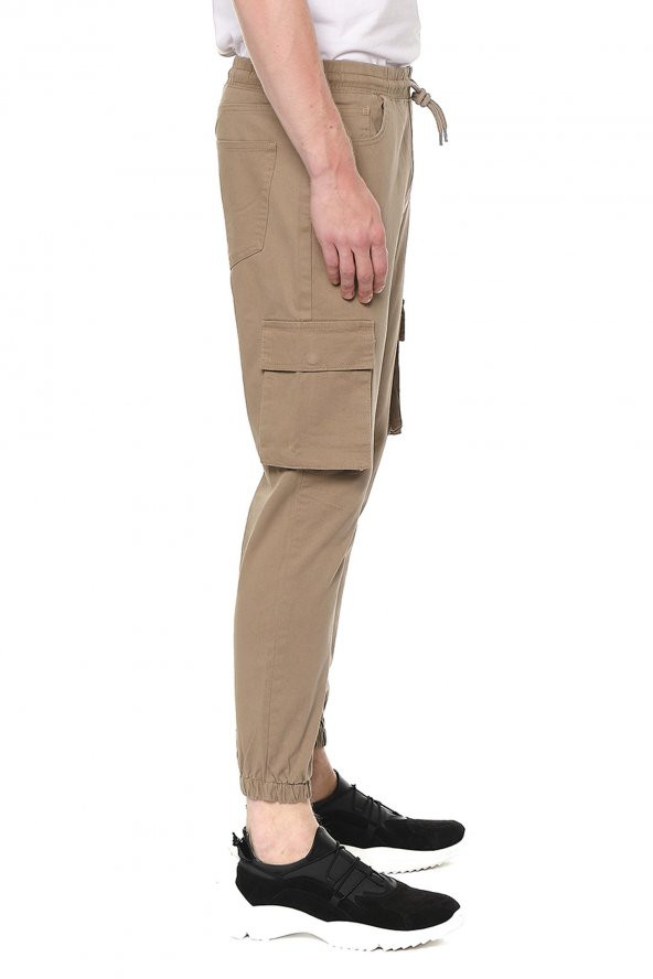 Erkek Beli Ve Paçası Lastikli Bağcıklı Yan Cepli Rahat Spor Jogger Pantolon - 8