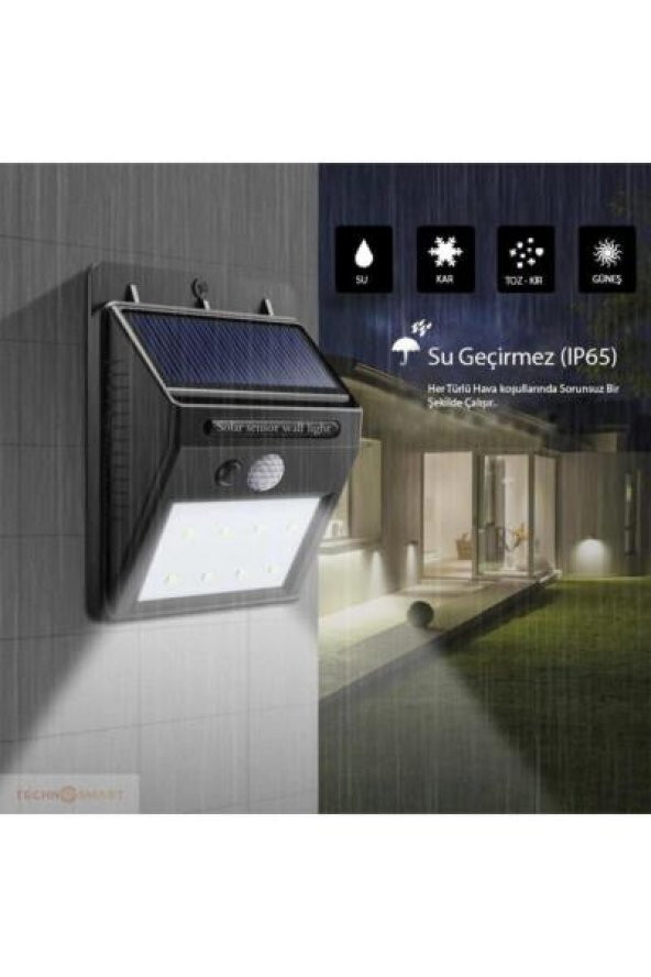 Hareket Sensörlü Solar Dış Mekan Lambası