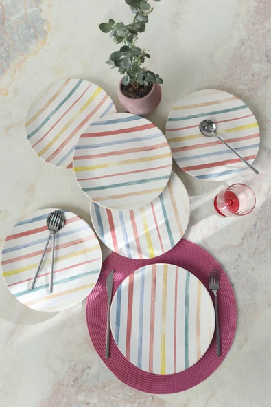 Keramika Soft Line Servis Tabağı 26 Cm 6 Adet 22321 - Resim 5