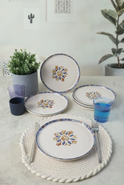 Keramika Sapphire  Nordıc Pasta Tabağı 22 Cm 6 Adet 22746 - Resim 4