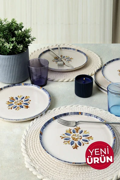 Keramika Sapphire  Nordıc Pasta Tabağı 22 Cm 6 Adet 22746 - Resim 2