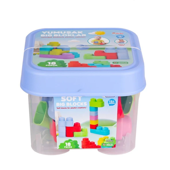 04007 Yumuşak Big Bloklar Kova 18 Parça -Dede - Resim 2