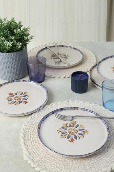 Keramika Sapphire  Nordıc Pasta Tabağı 22 Cm 6 Adet 22746 - Resim 3