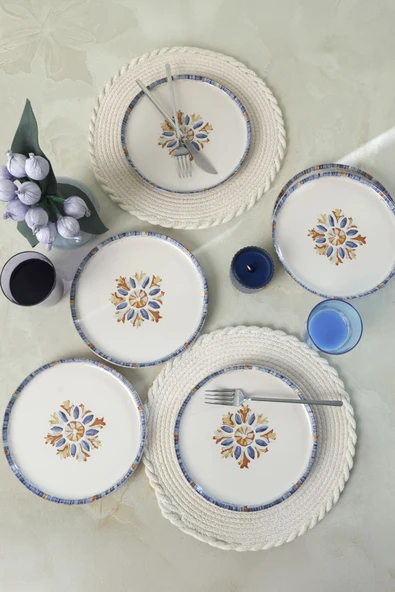 Keramika Sapphire  Nordıc Pasta Tabağı 22 Cm 6 Adet 22746 ürün görseli 1