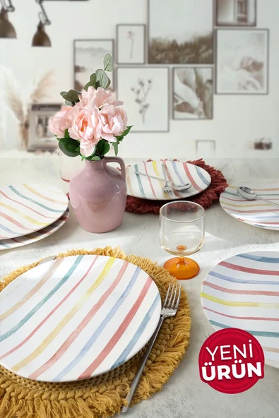 Keramika Soft Line Servis Tabağı 26 Cm 6 Adet 22321 - Resim 2