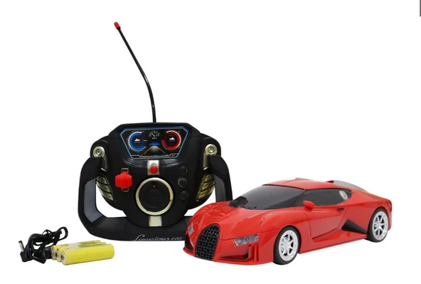 Uzaktan Kumandalı Şarjlı Bugatti Benzeri Kırmızı Araba - 2