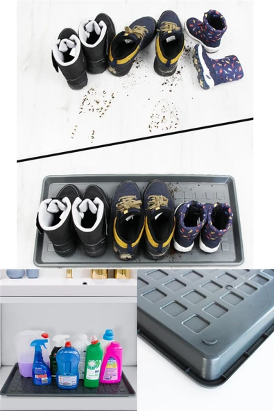 Ayakkabı Tepsisi 71x35 cm Plastik Ayakkabı Standı Polipropilen Zemin Koruyucu Ayakkabılık