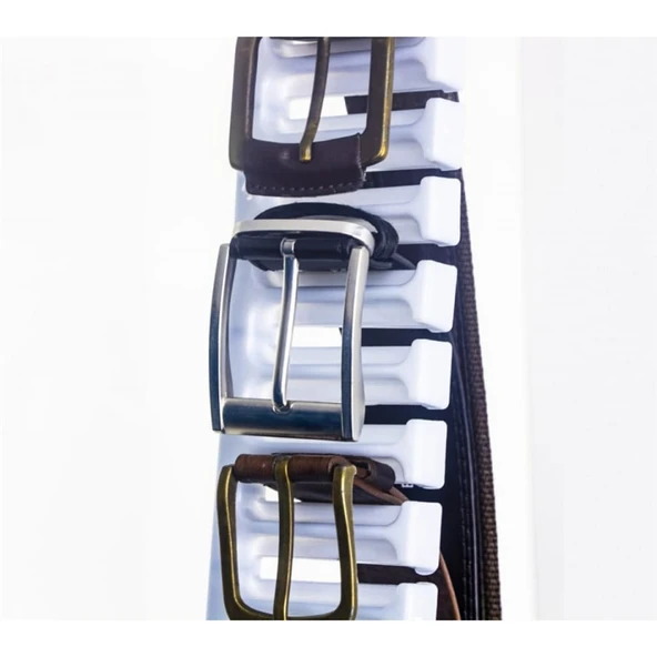 10 Gözlü Portatif Kemer Askısı Pratik Kravat Şal Askılığı Çok Amaçlı Dolap İçi Düzenleyici - Resim 5