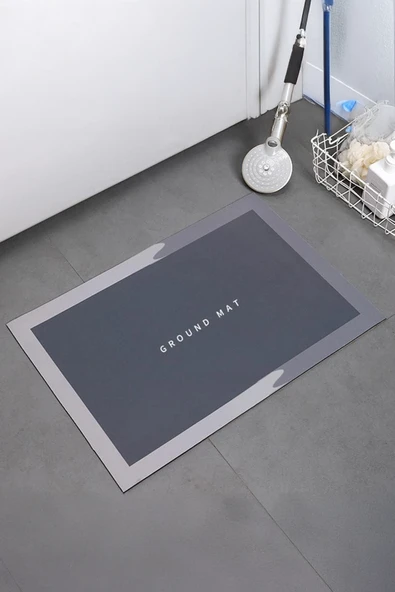 Dikdörtgen Sihirli Su Emici Kaydırmaz Banyo Paspası Ayak Matı Kaymaz Tabanlı Abdest Paspası 58x38 Cm ürün görseli 1