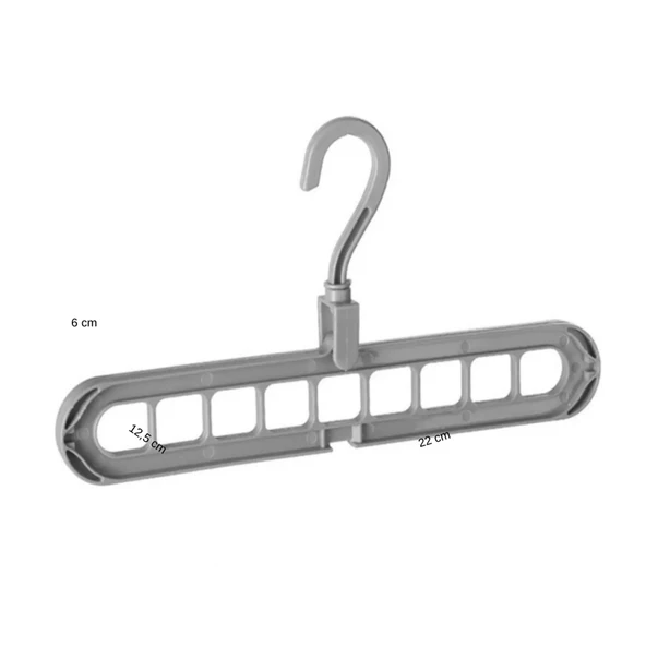 Gömlek Tişört Askısı Sihirli Döner Başlıklı 9 Gözlü Yer Tasarruflu Çoklu Dolap Askı Aparatı - 6