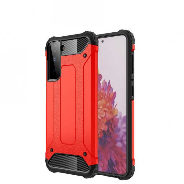 Galaxy S21 Plus Kılıf Hybrid Zırh Silikon - 12