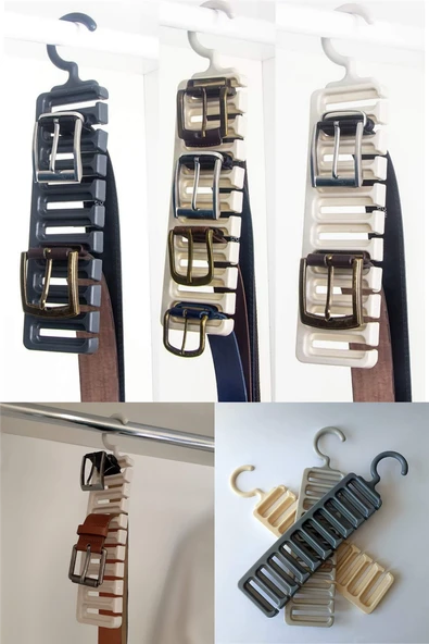 10 Gözlü Portatif Kemer Askısı Pratik Kravat Şal Askılığı Çok Amaçlı Dolap İçi Düzenleyici ürün görseli