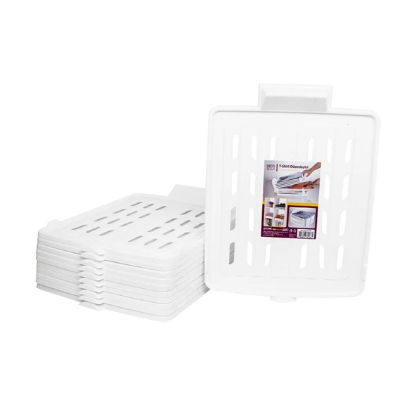 5 Adet Plastik T-shirt Düzenleyici Gömlek Elbise Dolap Organizer - 8