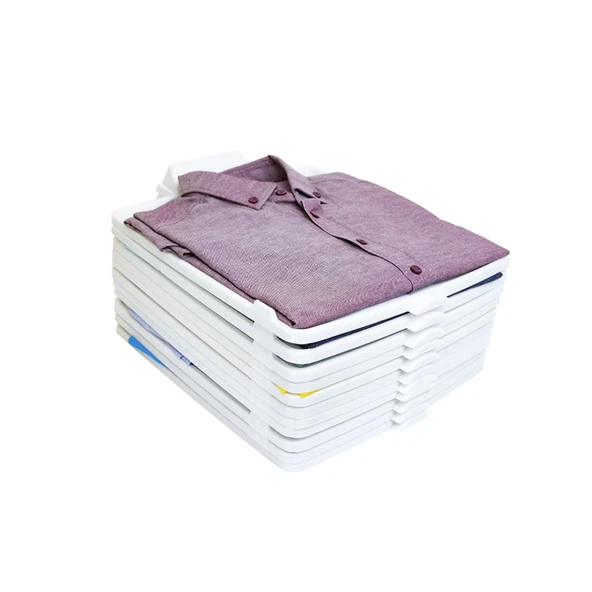 5 Adet Plastik T-shirt Düzenleyici Gömlek Elbise Dolap Organizer - 7