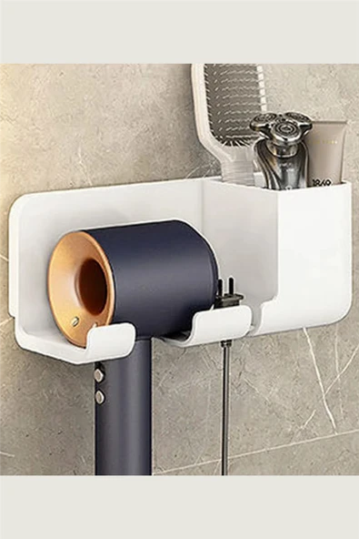 Fön Makinesi Askısı, Saç Kurutma Makinesi Tutacağı , Banyo Düzenleyici