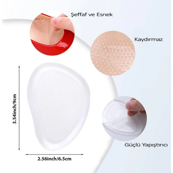 Ayakkabı Kaydırmaz Şeffaf Jel Silikon Kendinden Yapışkanlı Ped Yıkanabilir Topuklu Ayakkabı Tabanı - Resim 4