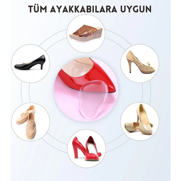 Ayakkabı Kaydırmaz Şeffaf Jel Silikon Kendinden Yapışkanlı Ped Yıkanabilir Topuklu Ayakkabı Tabanı - Resim 6