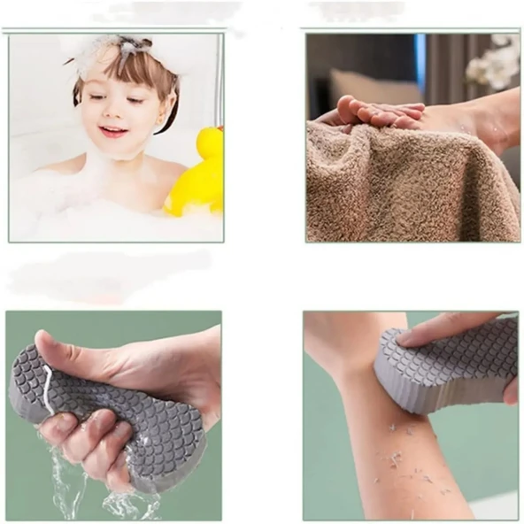 Peeling Etkili Vücut Kesesi Ölü Deri Giderici Lif Gri Banyo Kesesi - 3