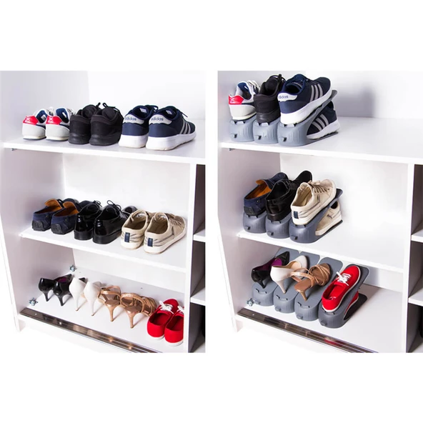Ayakkabı Rampası Portatif 2 Adet Ayakkabılık Düzenleyici Yer Kaplamaz Ayakkabı Rampası - 3