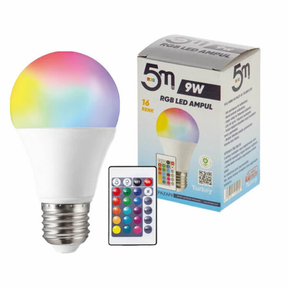 Rgb Uzaktan Kumandalı Led Lamba Ambiyans Aydınlatma Renk Değiştiren Ampul Led Işık - 5