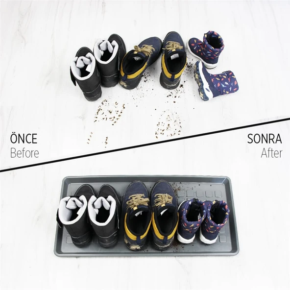 Ayakkabı Tepsisi 71x35 cm Plastik Ayakkabı Standı Polipropilen Zemin Koruyucu Ayakkabılık - 2