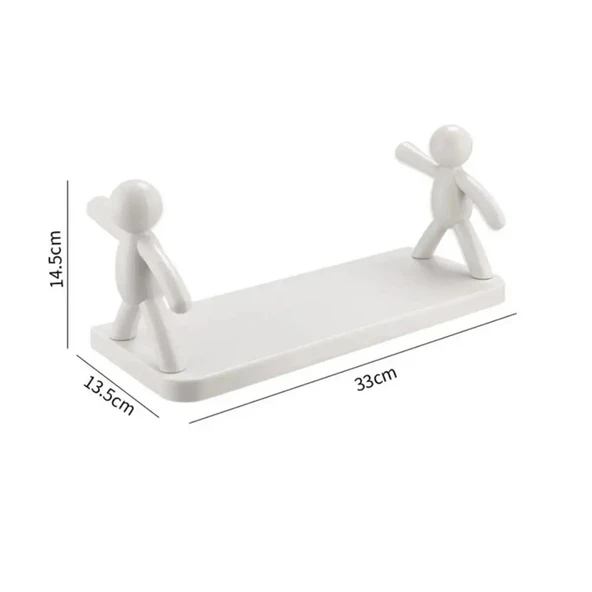 2 li Banyo Mutfak Organizer Şampuan Kozmetik Baharat Kavanoz Düzenleyici Yapışkanlı Raf Çöp Adam - 8