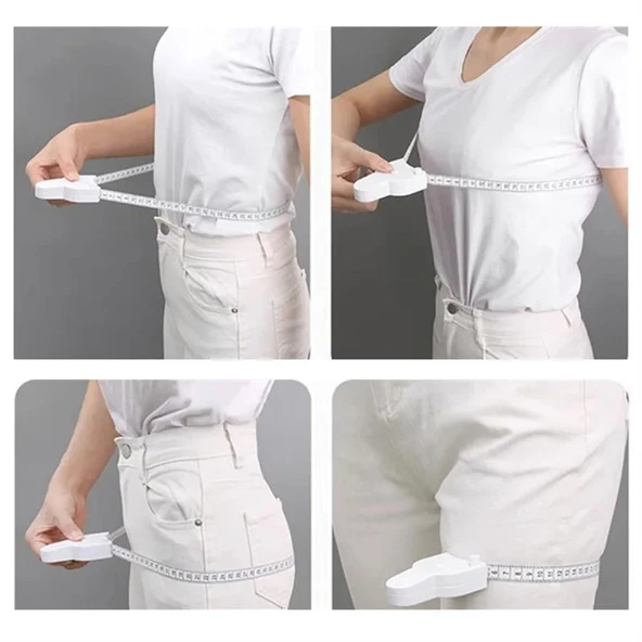 Baş Ve Vücut, Kafa Çevresi Ölçüm Aleti Bel Ölçme Metresi Mezura Terzi Ölçü Metresi Ergonomik - 5