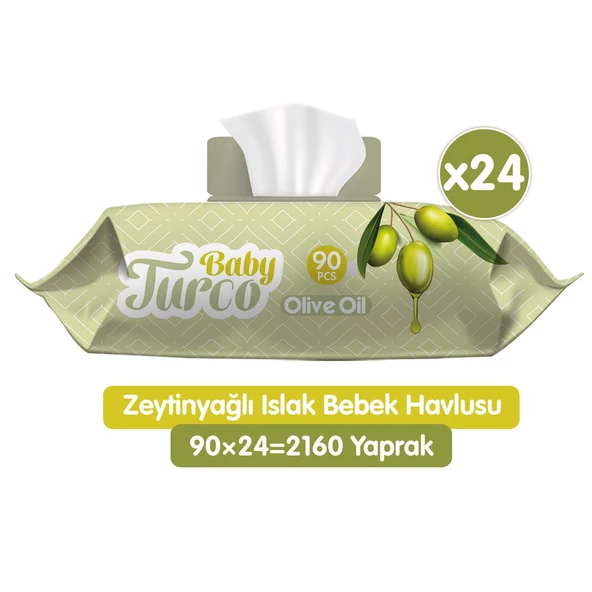 Baby Turco Zeytinyağlı Islak Bebek Havlusu 24x90 Adet