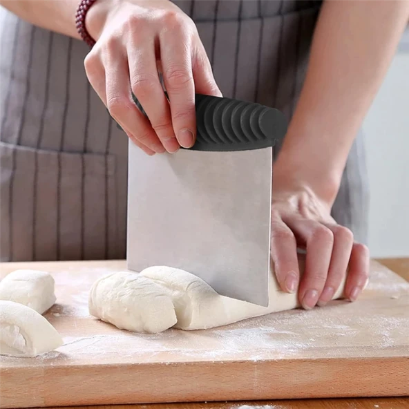 Hamur Kesme Aparatı Kesici Kazıyıcı Pasta Kek Şekillendiren Spatula - 7