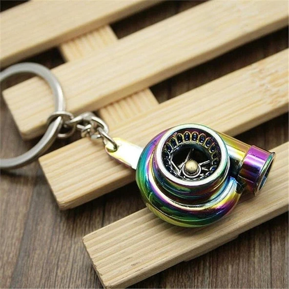 Oto Araba Anahtarlık Turbo Metal Bukalemun Renk Sessiz - Resim 3