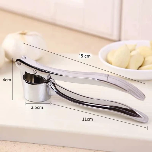 Sarımsak Ezme Pensesi Pratik Ergonomik Saplı Paslanmaz Metal Sarımsak Sıkacağı Mutfak Aparatı - 7