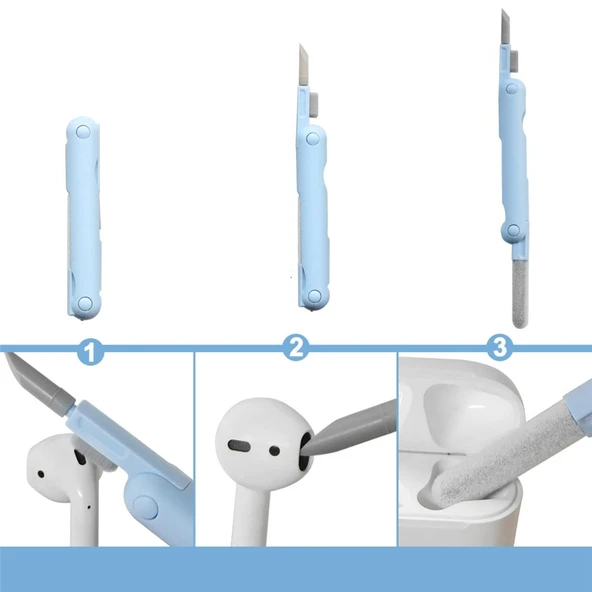 7 In 1 Çok Fonksiyonlu Ekran Bilgisayar Laptop Klavye Telefon Kamera Airpods Araç Temizleyici Kit - 5