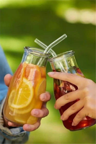 Termosilikat Isıya Dayanıklı Bardak Cam Pipeti Temizleme Fırçası Hediyeli 5 Adet Cam Pipet - 5