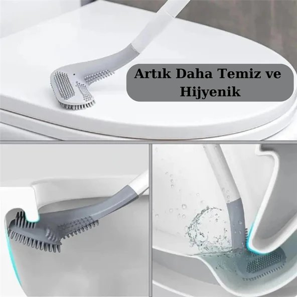 Golf Tasarımlı Silikon Uçlu Wc Fırçası Pratik Tuvalet Temizleme Sopası - 7