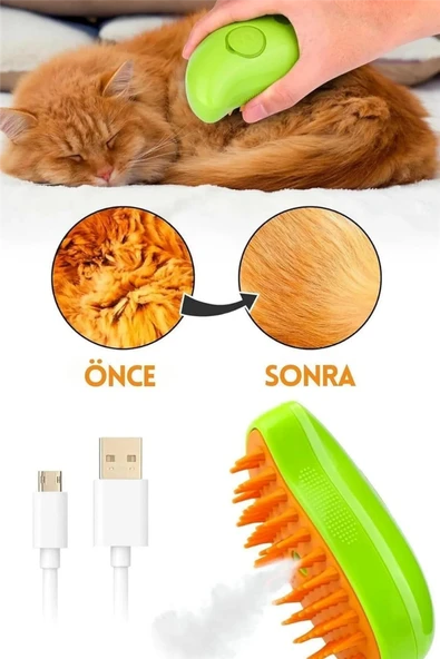 Buharlı Kedi & Köpek Yıkama Fırçası Tarağı Yumuşak Silikon - 3