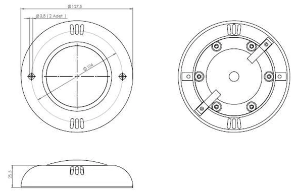 Cometepool Siyah Çerçeve Mini 13cm Günışığı Işık SMD Led Havuz Sıva Üstü Aydınlatma Lambası 6W-ToptancıyızBiz - 3