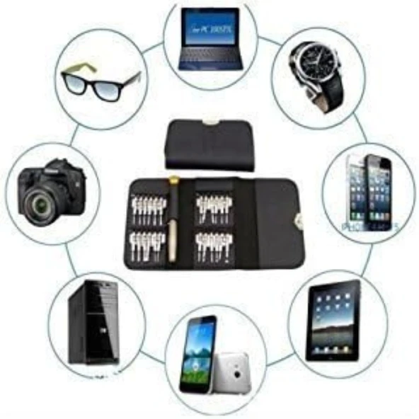 25 Parça Taşınabilir Tornavida Seti Telefon Saat Elektronik Tamir İçin Hassas Uçlu Mini Set - 2