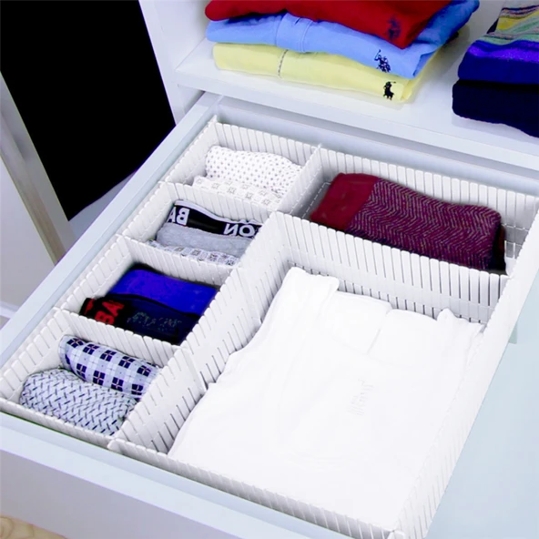 4lü Çekmece Düzenleyici Seti 10x40 cm Pratik Bölmeli Organizer Mutfak Banyo Dolap İçi Raf - 5