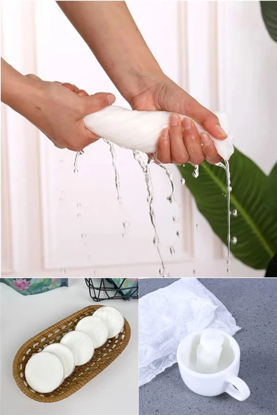 Suda Büyüyen Sıkıştırılmış Havlu 6 Adet Tek Kullanımlık Makyaj Temizleme Havlusu Sıkıştırılmış Havlu ürün görseli 1