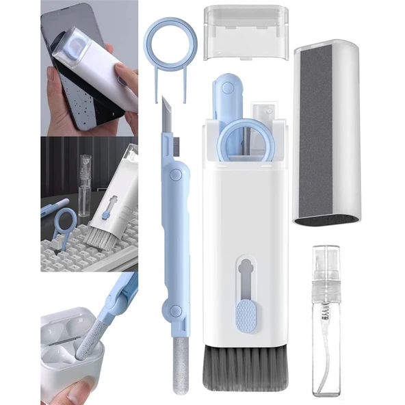 7 In 1 Çok Fonksiyonlu Ekran Bilgisayar Laptop Klavye Telefon Kamera Airpods Araç Temizleyici Kit - 4