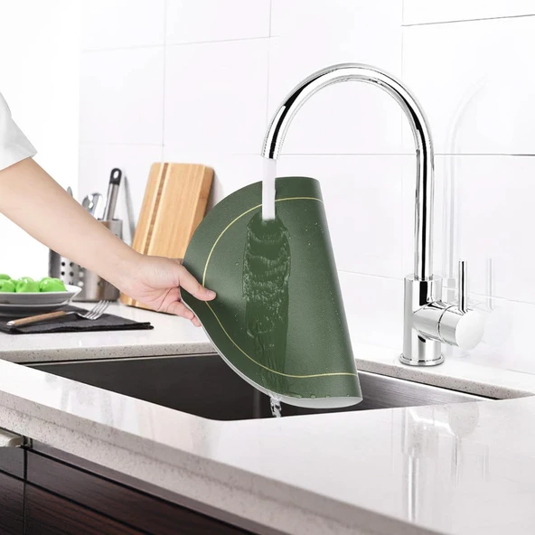Deri Oval Model Amerikan Servisi Dekoratif Sunum Tabak Altlığı - 3