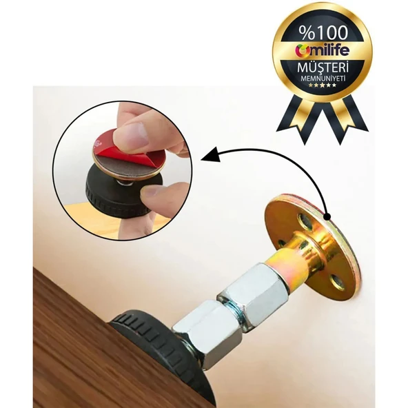 Yatak Baza Başlık Sabitleme Aparatı Ses Ve Sallanma Titreşim Önleyici Eşya Sabitleme Metal 2 Adet (6,5cm x 8,5cm) - Resim 2