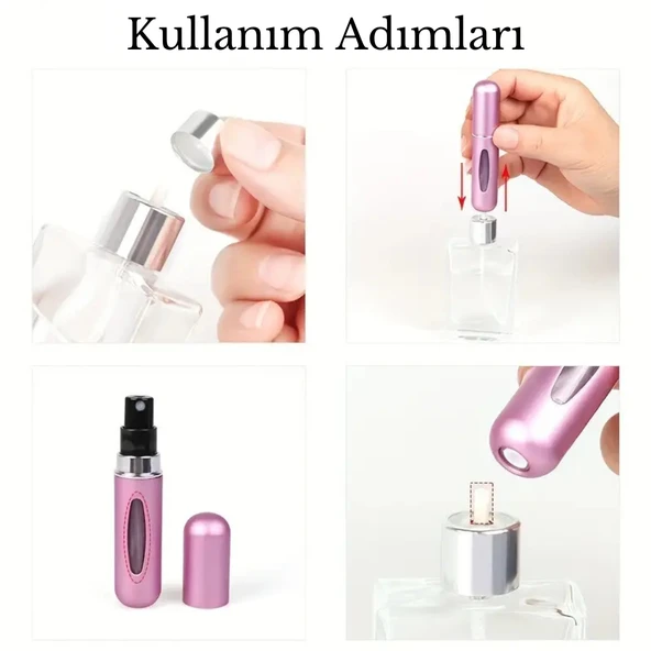 Parfüm Şişesi Çanta Içi Mini Doldurulabilir Seyahat Cep Yedek Parfüm Şişesi 5 ml - 3