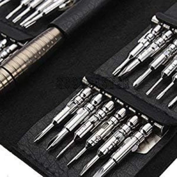 25 Parça Taşınabilir Tornavida Seti Telefon Saat Elektronik Tamir İçin Hassas Uçlu Mini Set - 4