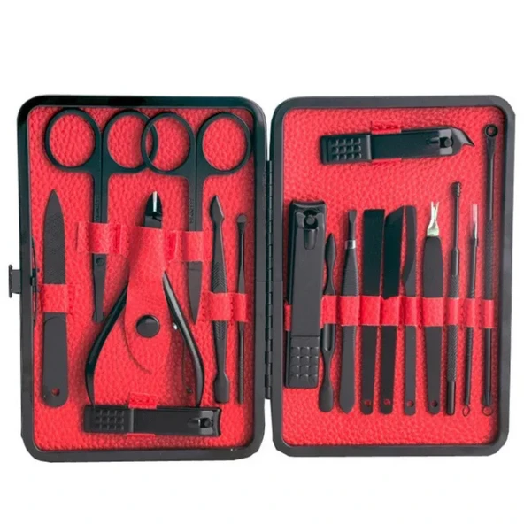 18 Parça Çanta Tipi Manikür Pedikür Tırnak Bakım Seti Pratik Taşınabilir Kişisel Bakım Seti - 6