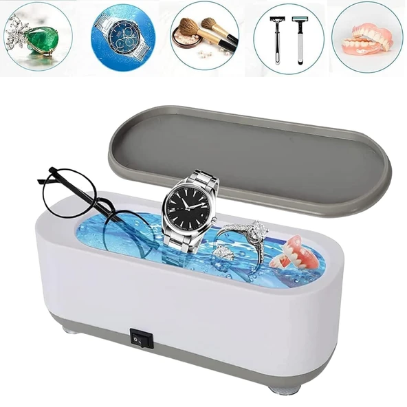 Ultrasonik Takı Temizleyici Cihaz Gözlük Saat Küpe Kolye Dezenfekte Makinesi - 7