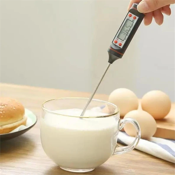 Gıda Termometresi Et Su Süt Sıcaklık Ölçer Yiyecek Sıvı Gıda Isı Ölçüm Termometresi - Resim 6