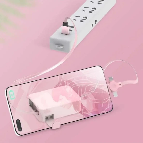 Telefonu Şarj Aleti Cihazı Kablosu Çoklu 3lü Şarz Kablosu - 4