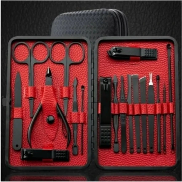 18 Parça Çanta Tipi Manikür Pedikür Tırnak Bakım Seti Pratik Taşınabilir Kişisel Bakım Seti - 8