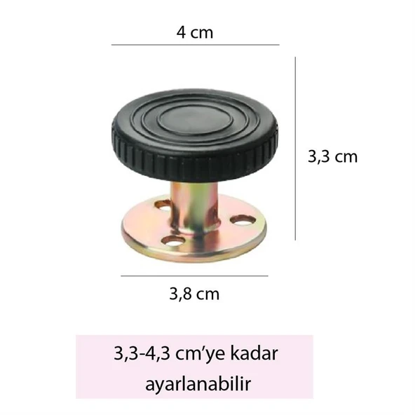 Yatak Baza Başlık Sabitleme Aparatı Ses Titreşim Önleyici Eşya Sabitleme 2 Adet (3,3-4,3 CM) - Resim 6